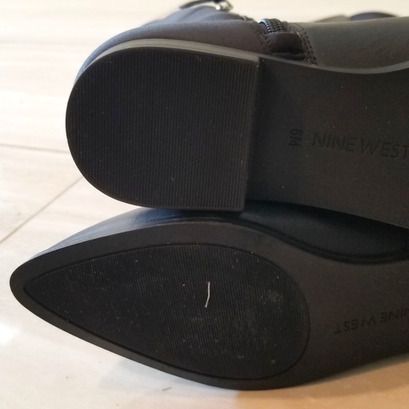 Nine West Riding Boots Black Leather and Scuba Fabric - Picture 7 of 8